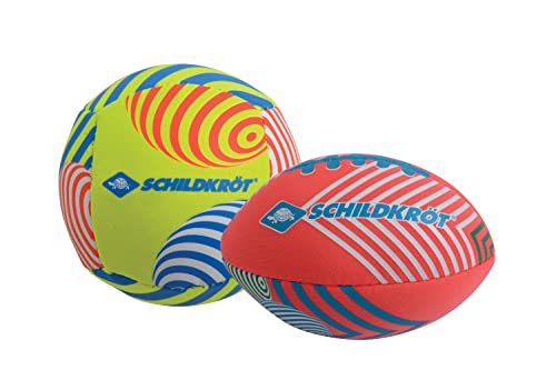 Schildkröt® Mini-Ball-Duo Pack, Set bestehend aus 1 Volley und 1 American Football, Ø 9 cm, griffig und salzwasserfest, ideal für Strand und Wasser, 970347 von Schildkröt