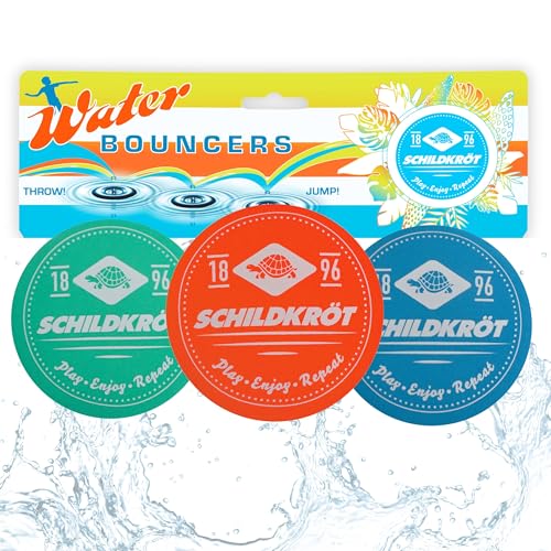 Schildkröt Neopren Water Bouncers, drei silikongefüllte Neoprenkissen die auf der Wasseroberfläche springen, Ø55mm, ein Riesenspaß für Pool, Freibad, Meer, 970297, Neon Farben von Schildkröt