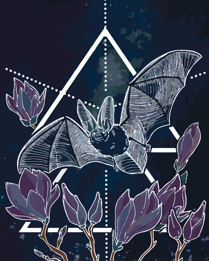 Malen nach Zahlen - Fledermaus - Mystery-Serie - by Anneke Schipper, mit Rahmen Malen nach Zahlen - Fledermaus - Mystery-Serie - by Anneke Schipper, mit Rahmen von Schipper