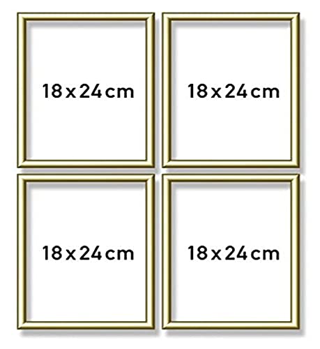 Schipper 605170704 Malen nach Zahlen, Alurahmen Quattro je 18 x 24 cm, goldglänzend ohne Glas für Ihr Kunstwerk, einfache Selbstmontage von Schipper