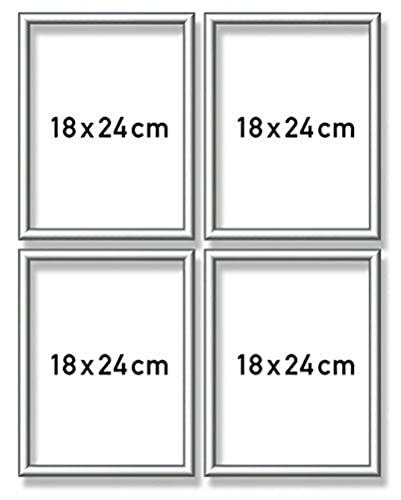 Schipper 605290764 Malen nach Zahlen, Alurahmen Quattro je 18 x 24 cm, Silber matt ohne Glas für Ihr Kunstwerk, einfache Selbstmontage von Schipper