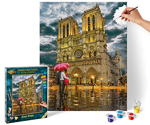 Schipper 609130817 Malen nach Zahlen - Notre Dame - Bilder malen für Erwachsene, inklusive Pinsel und Acrylfarben, 40 x 50 cm von Smoby