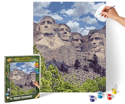 Schipper 609130895 Malen nach Zahlen – Mount Rushmore - Bilder malen für Erwachsene, inklusive Pinsel und Acrylfarben, 40 x 50 cm von Schipper