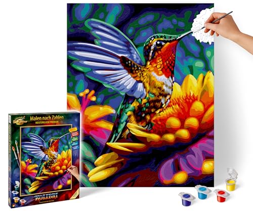 Schipper 609130921 Malen nach Zahlen – Kolibri - Bilder malen für Erwachsene, inklusive Pinsel und Acrylfarben, 40 x 50 cm von Schipper