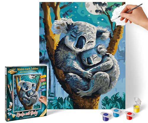 Schipper 609240907 Malen nach Zahlen - Koala mit Baby - Bilder malen für Erwachsene, inklusive Pinsel und Acrylfarben, 24 x 30 cm von Schipper