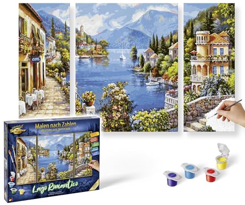 Schipper 609260818 Malen nach Zahlen - Lago Romantico - Bilder malen für Erwachsene, inklusive Pinsel und Acrylfarben, Triptychon, 50 x 80 cm Schipper 609260818 Malen nach Zahlen - Lago Romantico - Bilder malen für Erwachsene, inklusive Pinsel und Acrylfarben, Triptychon, 50 x 80 cm von Schipper