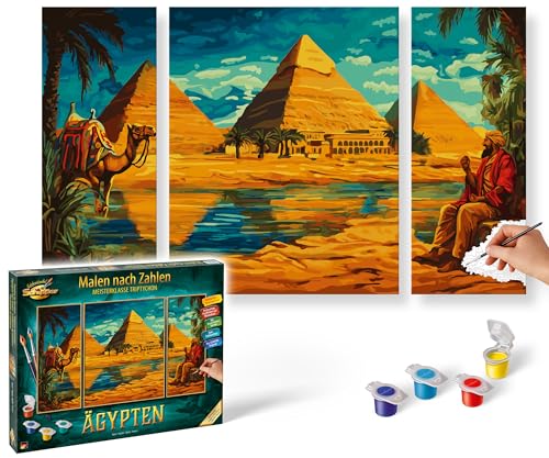 Schipper 609260928 Malen nach Zahlen – Ägypten - Bilder malen für Erwachsene, inklusive Pinsel und Acrylfarben, Triptychon, 50 x 80 cm Schipper 609260928 Malen nach Zahlen – Ägypten - Bilder malen für Erwachsene, inklusive Pinsel und Acrylfarben, Triptychon, 50 x 80 cm von Schipper
