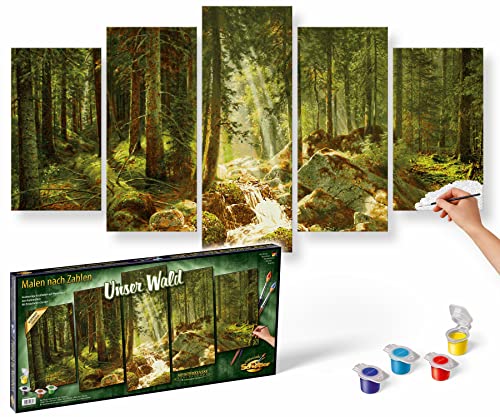 Schipper 609450832 Malen nach Zahlen - Unser Wald - Bilder malen für Erwachsene, inklusive Pinsel und Acrylfarben, 5 Bilder, Meisterklasse Polyptychon, Profi, Edition, 132 x 72 cm Schipper 609450832 Malen nach Zahlen - Unser Wald - Bilder malen für Erwachsene, inklusive Pinsel und Acrylfarben, 5 Bilder, Meisterklasse Polyptychon, Profi, Edition, 132 x 72 cm von Schipper
