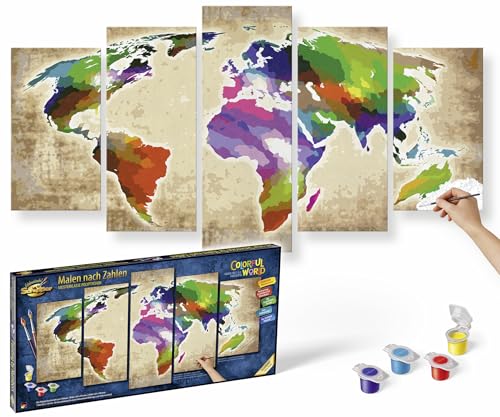 Schipper 609450856 Malen nach Zahlen - Colorful World - Bilder malen für Erwachsene, inklusive Pinsel und Acrylfarben, 5 Bilder, Meisterklasse Polyptychon, Profi, Edition, 132 x 72 cm Schipper 609450856 Malen nach Zahlen - Colorful World - Bilder malen für Erwachsene, inklusive Pinsel und Acrylfarben, 5 Bilder, Meisterklasse Polyptychon, Profi, Edition, 132 x 72 cm von Schipper