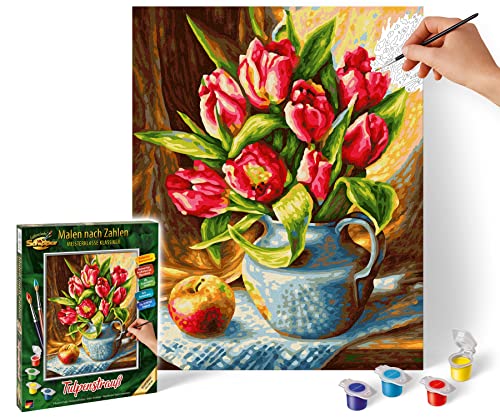 Schipper 609240796 Malen nach Zahlen - Tulpenstrauß - Bilder malen für Erwachsene, inklusive Pinsel und Acrylfarben, 24 x 30 cm Schipper 609240796 Malen nach Zahlen - Tulpenstrauß - Bilder malen für Erwachsene, inklusive Pinsel und Acrylfarben, 24 x 30 cm von Schipper
