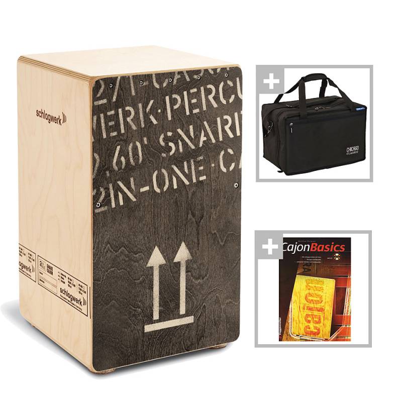 Schlagwerk CP404BLK 2inOne Black Edition Bundle Cajon von Schlagwerk