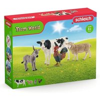 Schleich 42385 - Farm World Starter-Set (Kuh, Esel, Hahn, Schaf), 4-teilig von Schleich GmbH