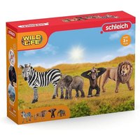 Schleich 42387 - Wild Life Starter-Set (Löwe, Zebra, Elefantenbaby, Schimpanse), 4-teilig von Schleich GmbH
