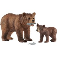 Schleich 42473 - Wild Life, Grizzlybär-Mutter mit Jungem von Schleich GmbH