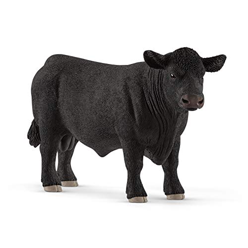 schleich 13879 Black Angus Bulle, für Kinder ab 3+ Jahren, FARM WORLD - Spielfigur von SCHLEICH