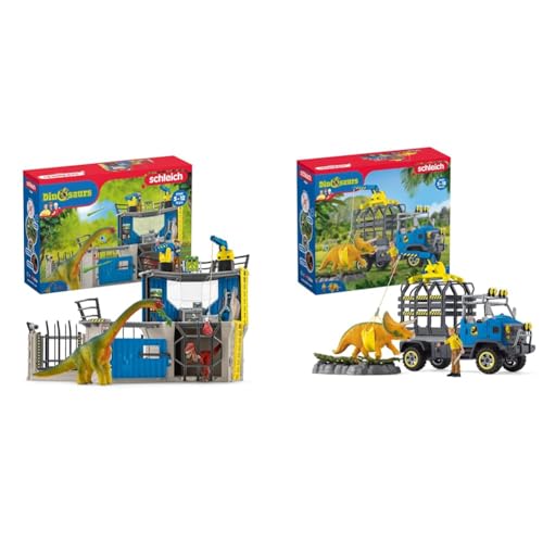 SCHLEICH 41462 Große Dino-Forschungsstation, für Kinder ab 5-12 Jahren, Dinosaurs - Spielset & 42565 Dinosaurier Truck Mission, für Kinder ab 5-12 Jahren, Dinosaurs - Spielset SCHLEICH 41462 Große Dino-Forschungsstation, für Kinder ab 5-12 Jahren, Dinosaurs - Spielset & 42565 Dinosaurier Truck Mission, für Kinder ab 5-12 Jahren, Dinosaurs - Spielset von SCHLEICH