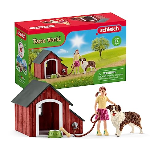 schleich 42376 Hundehütte, für Kinder ab 3+ Jahren, FARM WORLD - Spielset von SCHLEICH