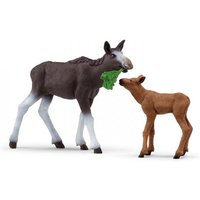 Schleich 42603 - Wild Life, Elchkuh mit Kalb, Tierfigur, 2-teilig von Schleich