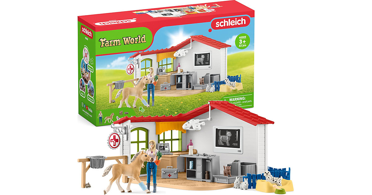 Schleich Farm World 42502 Tierarzt-Praxis mit Haustieren von Schleich