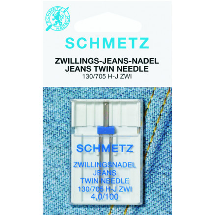 Schmetz Nähmaschinennadel Zwillingsnadel Jeans 130/705 H-J ZWI 4,0-100 - 1 Stk von Schmetz