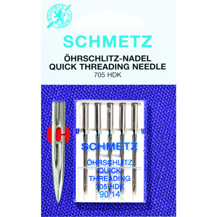 Schmetz Nähmaschinennadeln Öhrschlitznadel / Schnellnähen 705 HDK Größe 80 - 5 Stk von Schmetz