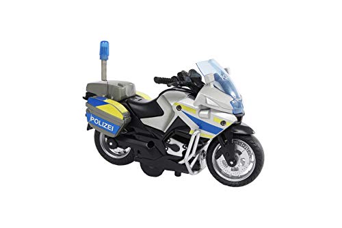 Kids Globe Polizeimotorrad (Einsatzfahrzeug mit Licht + Sound, Motorrad mit Rückzugsmotor, Spielzeug aus Kunststoff, inkl. Batterien) 510247 von Kids Globe