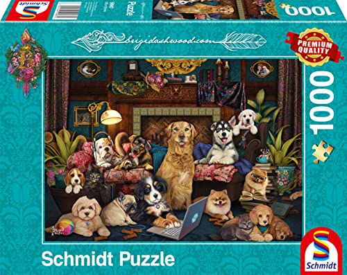 Schmidt Spiele 59987 Brigid Ashwood, Bunter Abend im Salon, 1000 Teile Puzzle von Schmidt