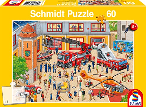 Schmidt Spiele 56449 Feuerwehrstation, 60 Teile Kinderpuzzle von Schmidt Spiele