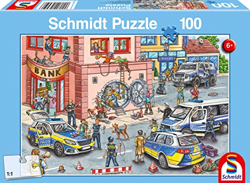 Schmidt Spiele 56450 Polizeieinsatz, 100 Teile Kinderpuzzle von Schmidt