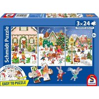 Schmidt 55657 - Fröhliche Weihnachten, Easy to Puzzle, Kinderpuzzle-Box mit Poster, 3 x 24 Teile Schmidt 55657 - Fröhliche Weihnachten, Easy to Puzzle, Kinderpuzzle-Box mit Poster, 3 x 24 Teile von Schmidt Spiele GmbH