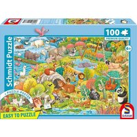 Schmidt 55778 - Tierisch wimmelig, Easy to Puzzle, Kinderpuzzle mit Poster, 100 Teile Schmidt 55778 - Tierisch wimmelig, Easy to Puzzle, Kinderpuzzle mit Poster, 100 Teile von Schmidt Spiele GmbH