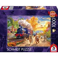 Schmidt 58070 - Hunderennen mit Dampflok, Puzzle, 1000 Teile Schmidt 58070 - Hunderennen mit Dampflok, Puzzle, 1000 Teile von Schmidt Spiele GmbH