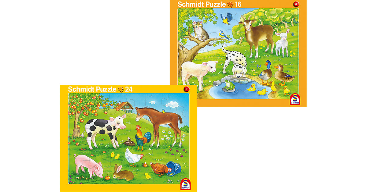 2er Set Rahmenpuzzles 16 Teile/24 Teile Kuschelige Tierfreunde 2er Set Rahmenpuzzles 16 Teile/24 Teile Kuschelige Tierfreunde von Schmidt Spiele
