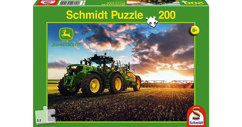 John Deere, Traktor 6150R mit Güllefass, 200 Teile von Schmidt Spiele