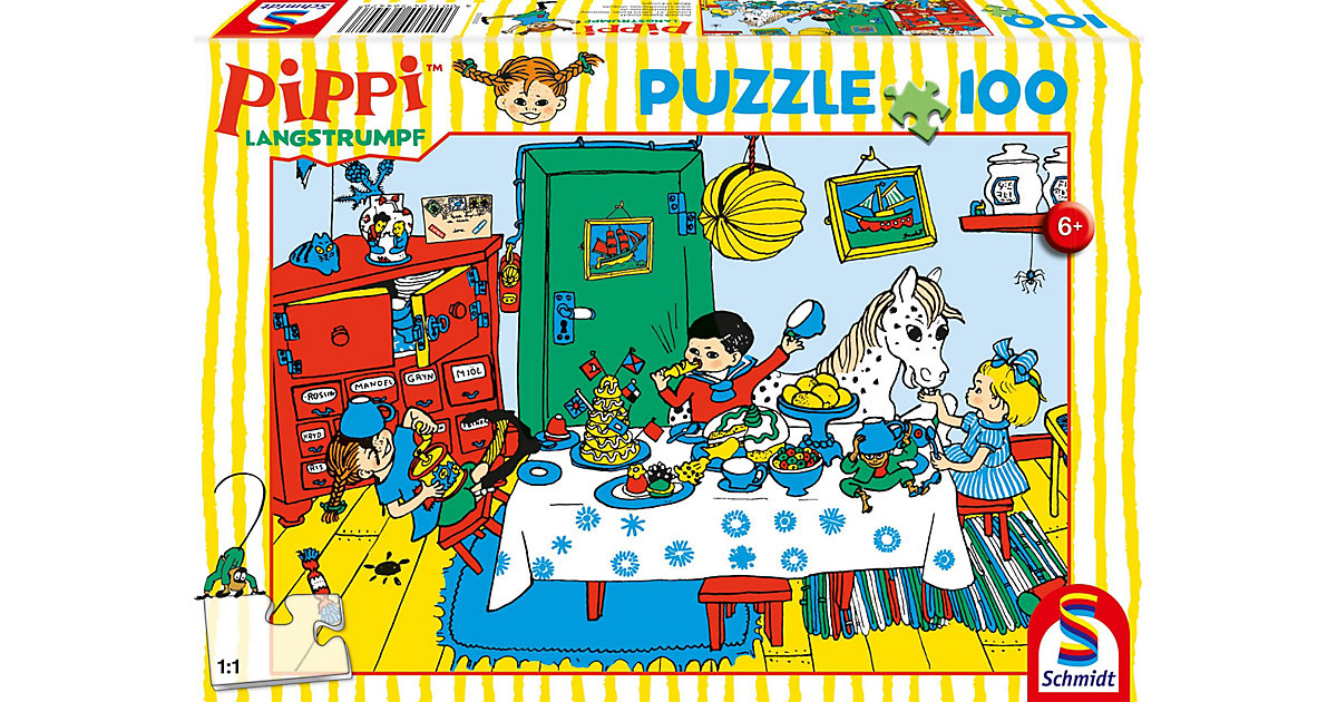Kinderpuzzle Pippi, Kaffeekränzchen mit Pippi, 100 Teile Kinderpuzzle Pippi, Kaffeekränzchen mit Pippi, 100 Teile von Schmidt Spiele