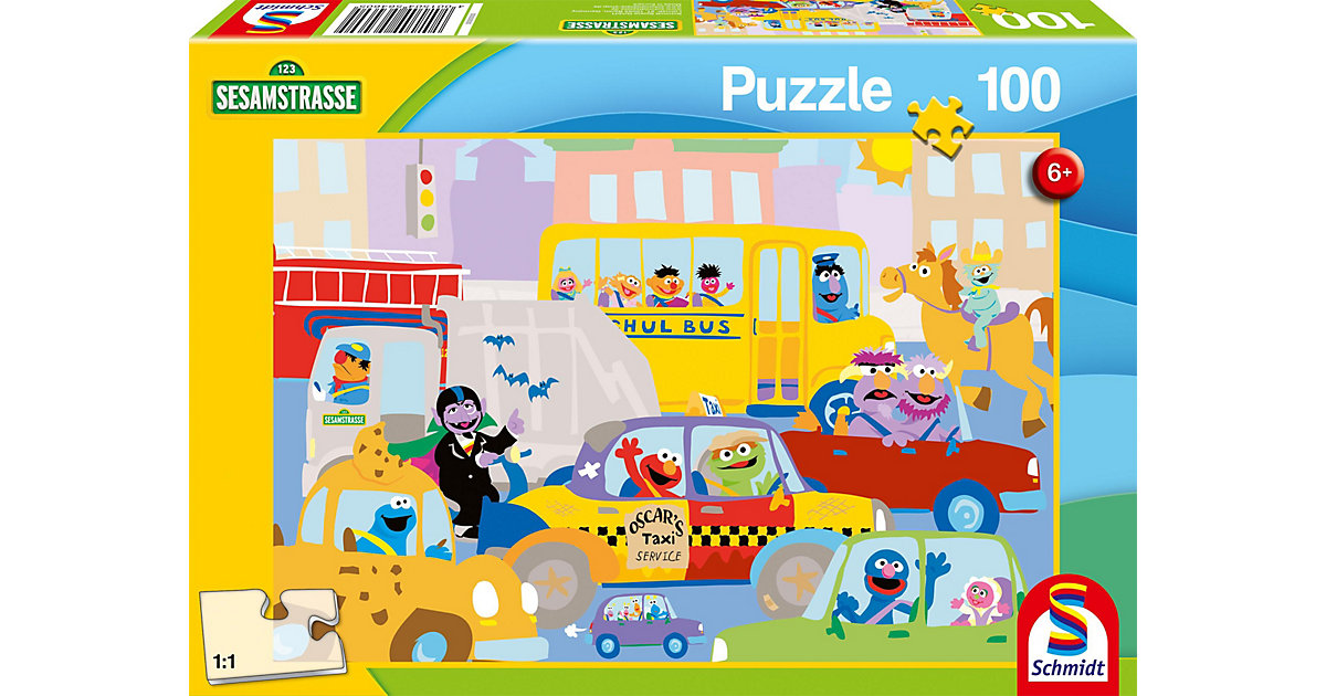 Kinderpuzzle Sesamstraße, Straßenverkehr, 100 Teile Kinderpuzzle Sesamstraße, Straßenverkehr, 100 Teile von Schmidt Spiele