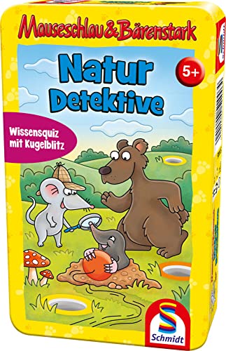 Schmidt Spiele 51446 Micky Maus Mauseschlau und Bärenstark, Naturdetektive, Bring Mich mit Spiel in der Metalldose, bunt von Schmidt Spiele