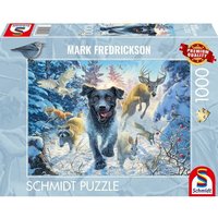 PU1000T.M.Frederickson Hundeliebe, schwarzer Labrador im Schnee von Schmidt Spiele
