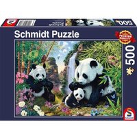 Schmidt 57380 - Pandafamilie am Wasserfall, Puzzle, 500 Teile von Schmidt Spiele