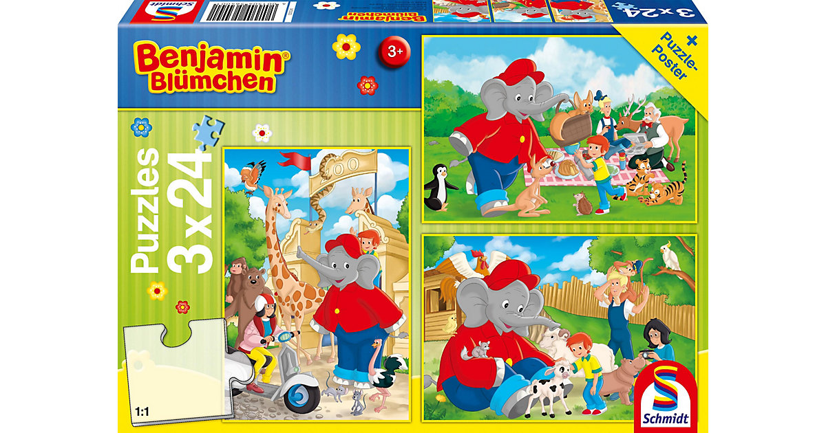 Puzzle 3x24T Im Zoo von Schmidt Spiele