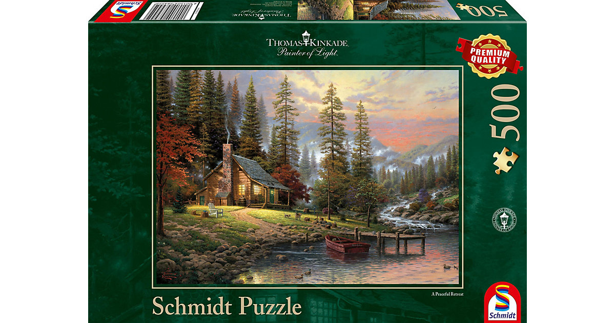 Puzzle 500 Teile Thomas Kinkade, Haus in den Bergen von Schmidt Spiele