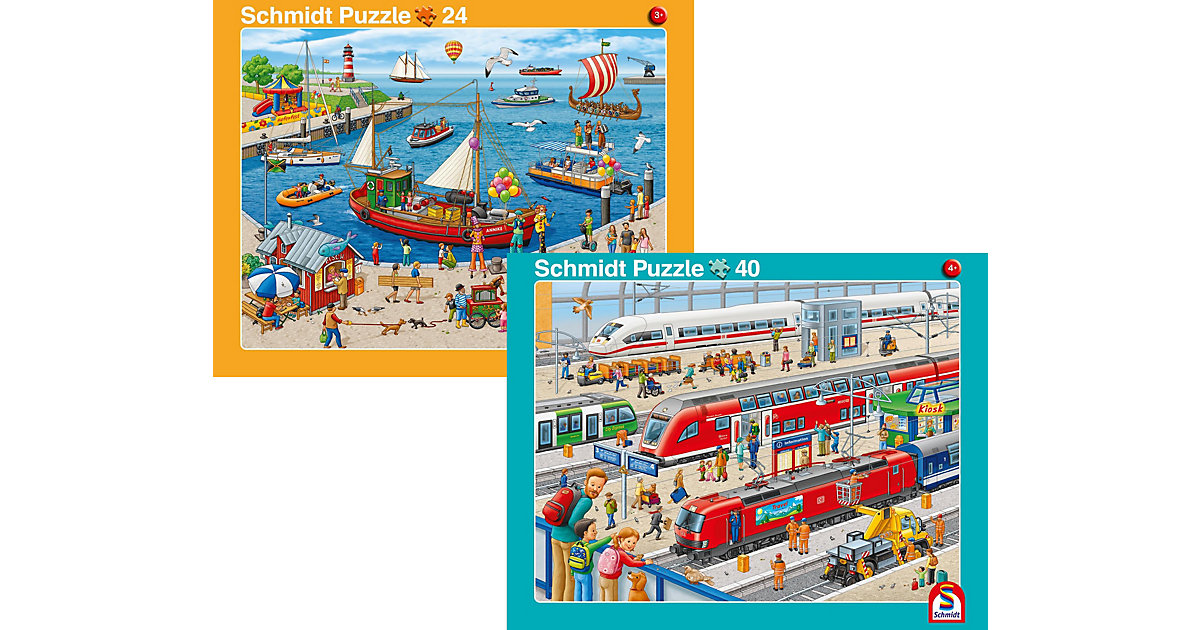 Puzzle - Bahnhof/Hafen (40/24 Teile) von Schmidt Spiele