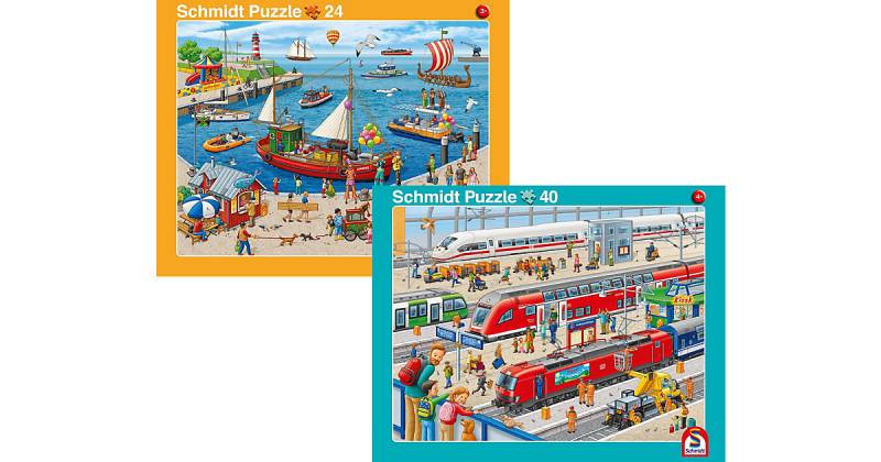Puzzle - Bahnhof/Hafen (40/24 Teile) von Schmidt Spiele