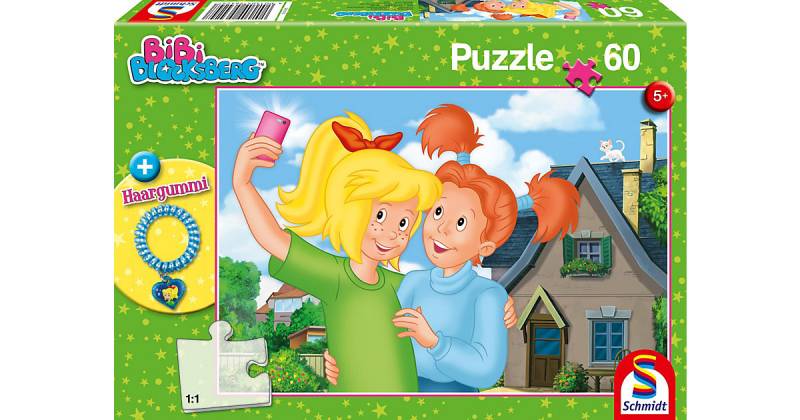 Puzzle Bibi Blocksberg, Selfie, 60 Teile, mit Add-on (Haargummi) von Schmidt Spiele