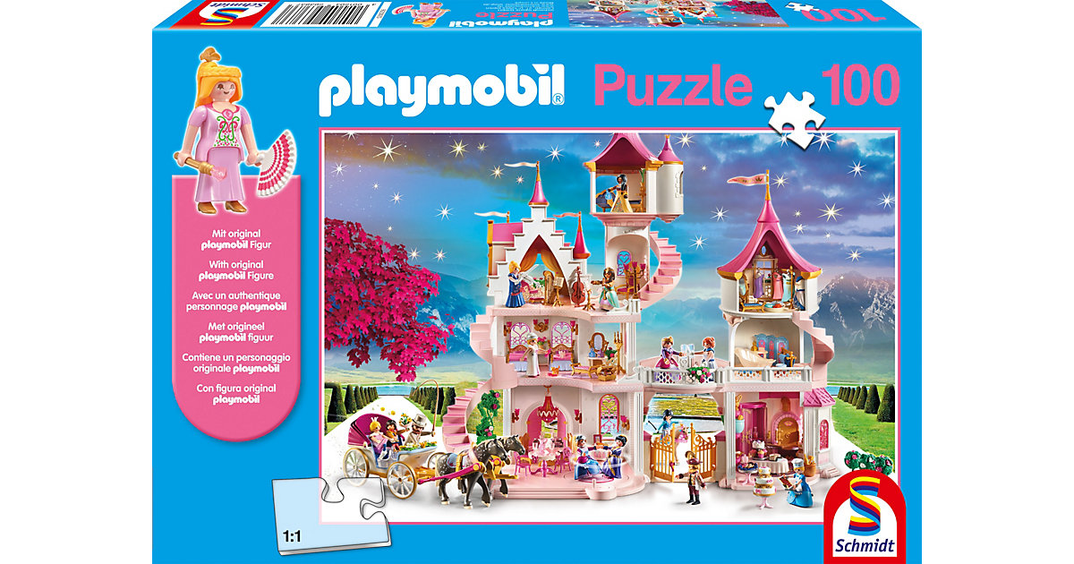 Puzzle PLAYMOBIL® inkl. Playmobil-Figur, Prinzessinnenschloss, 100 Teile von Schmidt Spiele