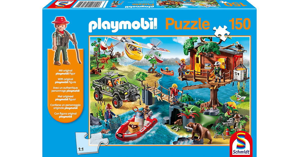 Puzzle PLAYMOBIL® inkl. Playmobil-Figur, Baumhaus, 150 Teile von Schmidt Spiele