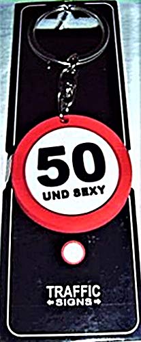 SCHLÜSSELANHÄNGER Verkehrsschild Zahl 50 50.Geburtstag von Schmidt Spiele
