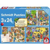 SCHMIDT 56417 Kinderpuzzle Wo ist die kleine Bohrmaschine? 3 x 24 Teile von Schmidt Spiele
