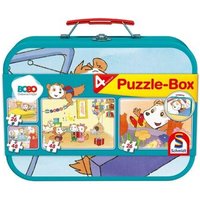 SCHMIDT SPIELE 55892 Kinderpuzzle 2x26 und 2x48 Teile Bobo Siebenschläfer im Metallkoffer von Schmidt Spiele