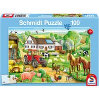 SCHMIDT SPIELE 56003 Fröhlicher Bauernhof, 100 Teile von Schmidt Spiele